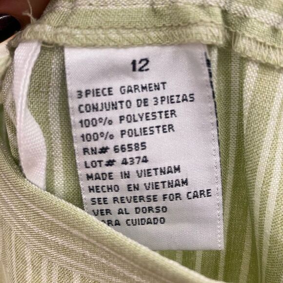 Perceptions SZ 12 Light Mint Stripe Pantsuit - Picture 5 of 6